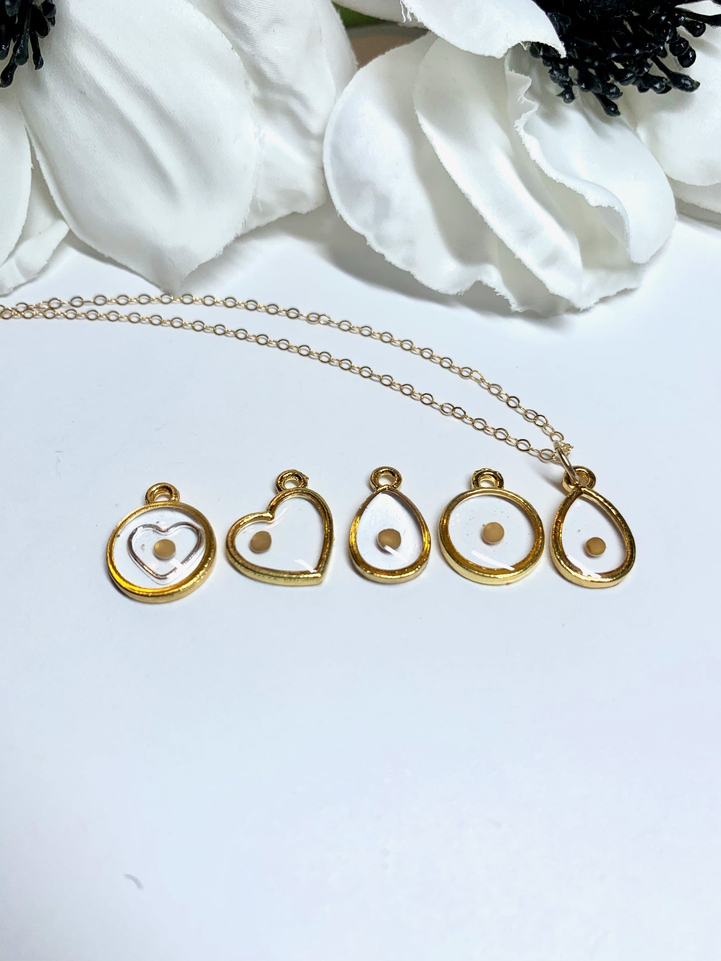 Gold Teardrop Mustard Seed Necklace