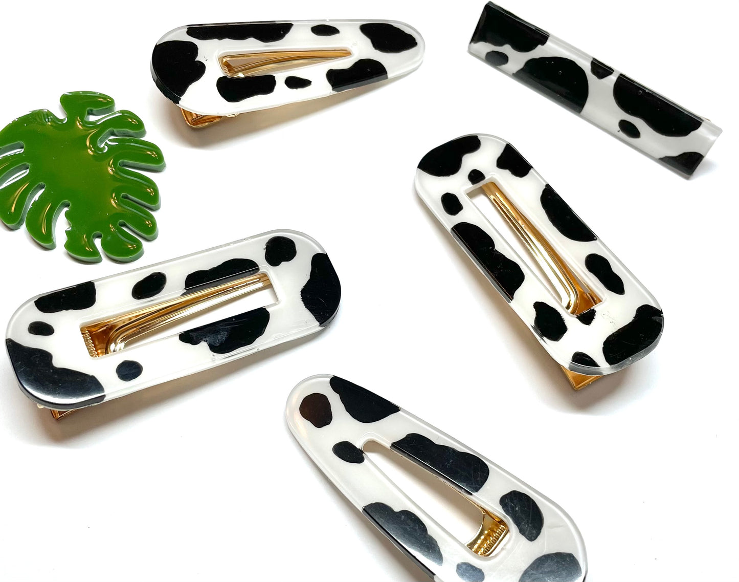 Cow Print Hair Clips