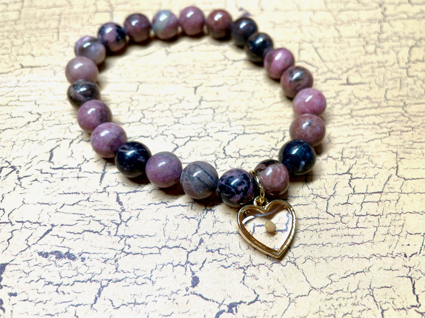 Mustard Seed Bracelet - Natural Rhodonite