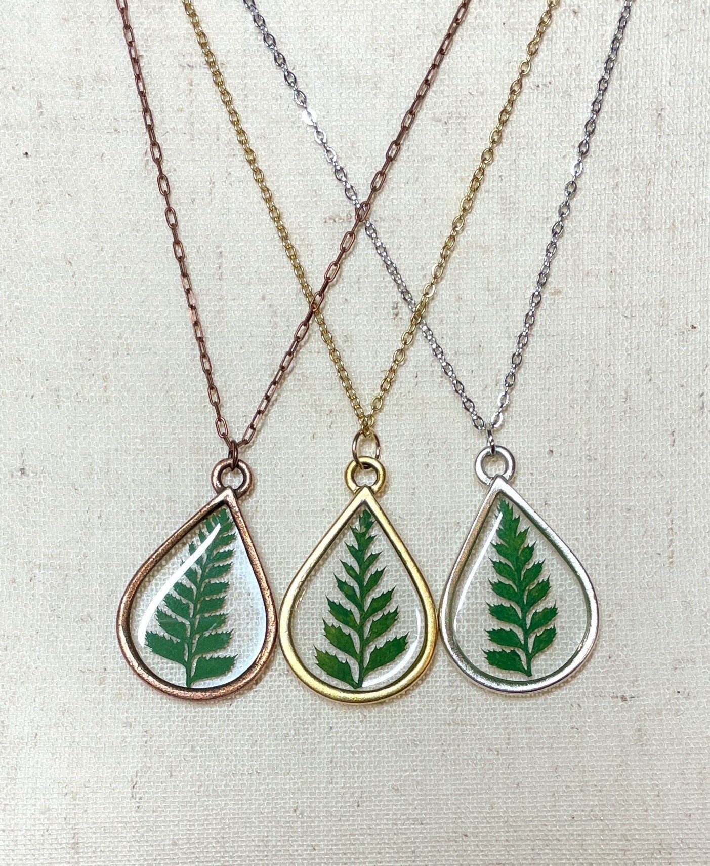 Classic Fern Teardrop Necklace