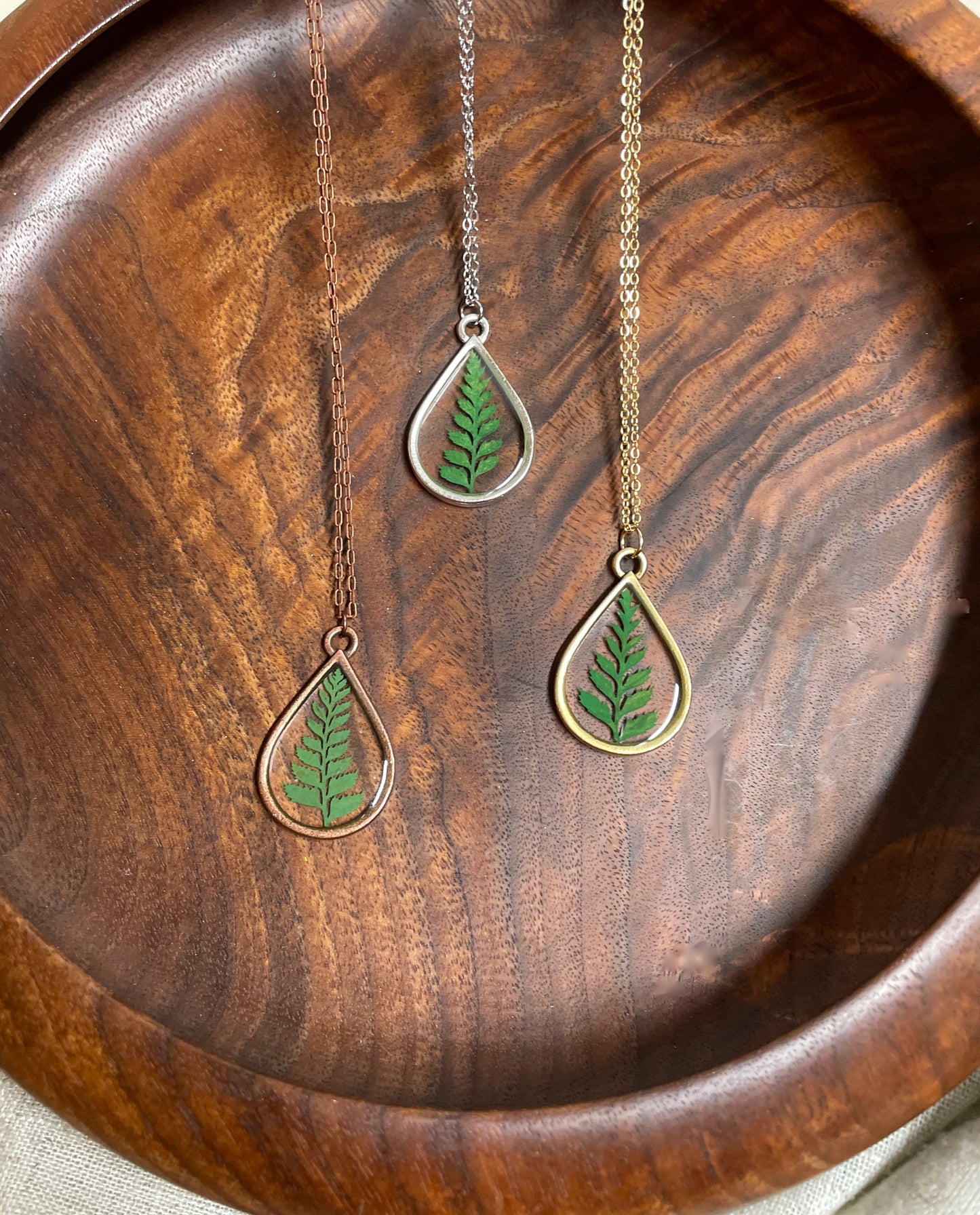 Classic Fern Teardrop Necklace