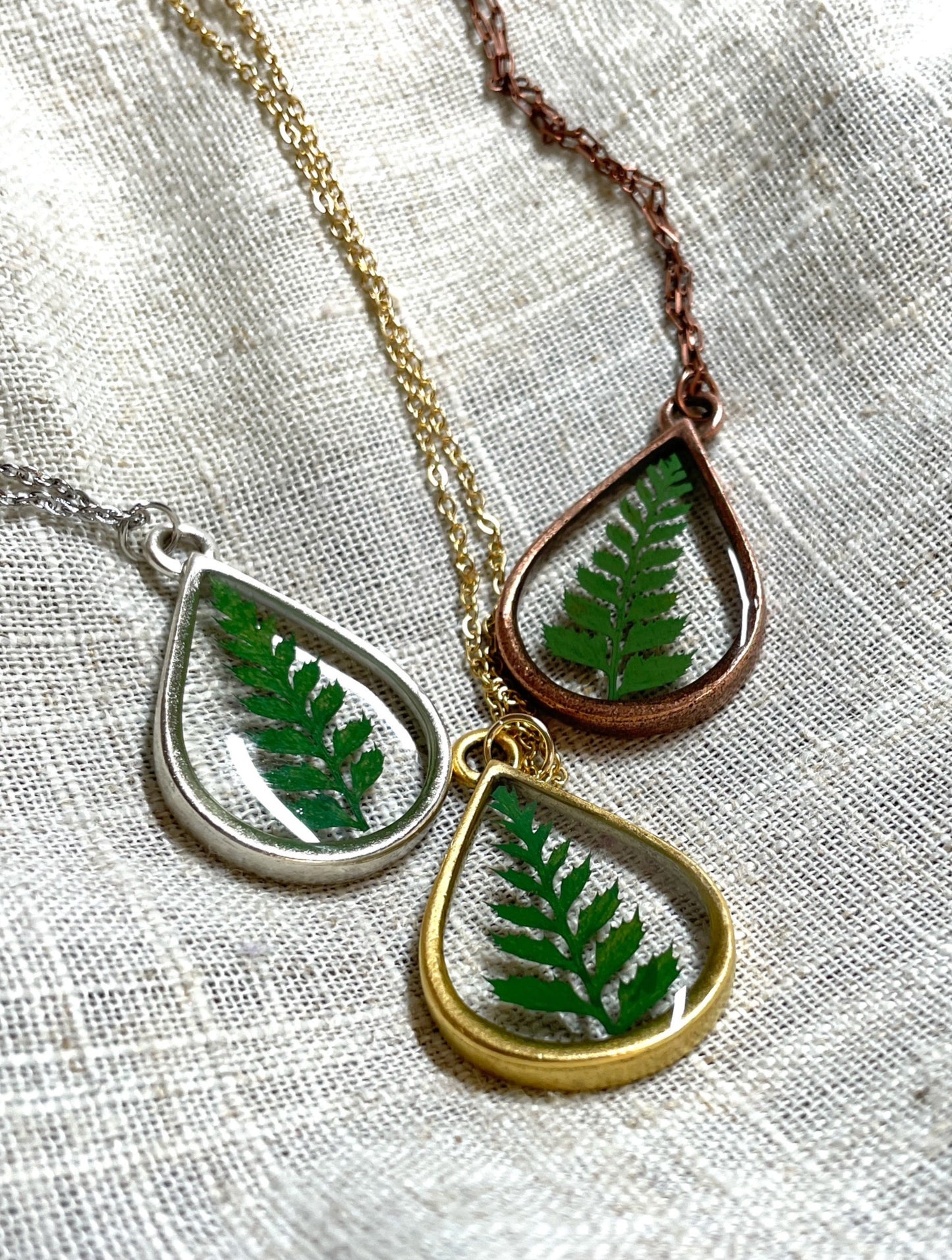 Classic Fern Teardrop Necklace