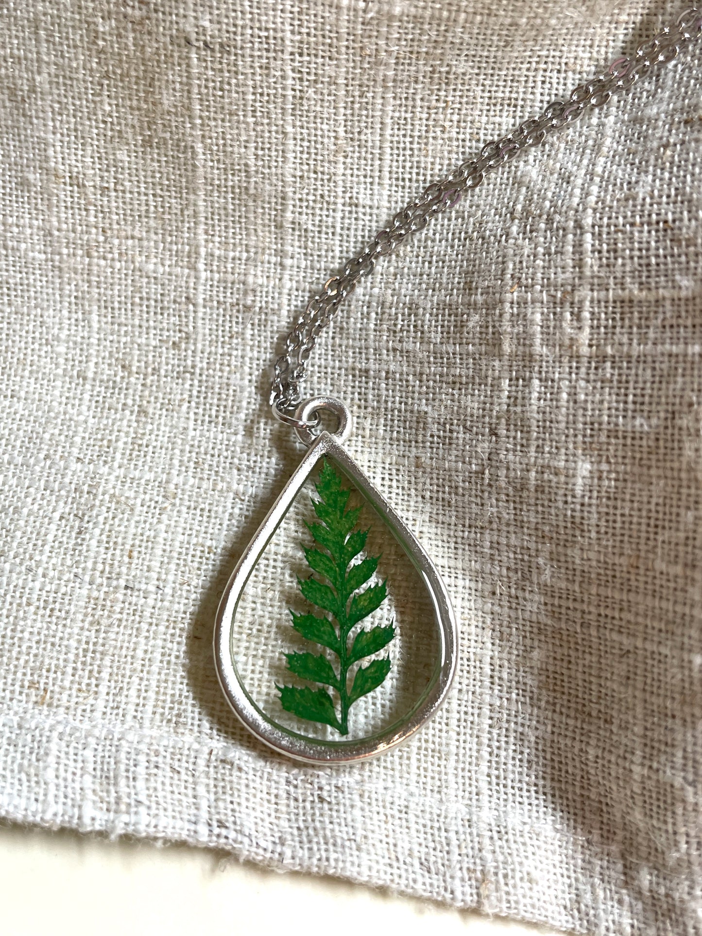 Classic Fern Teardrop Necklace